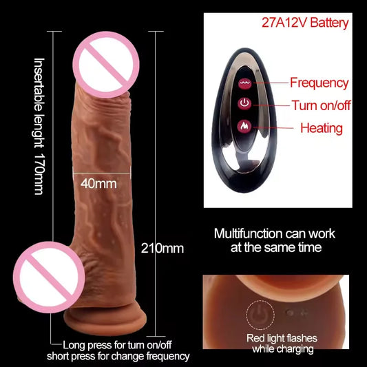 Dildo Realista Vibrador de 7 velocidades Wireless control remoto a prueba de agua
