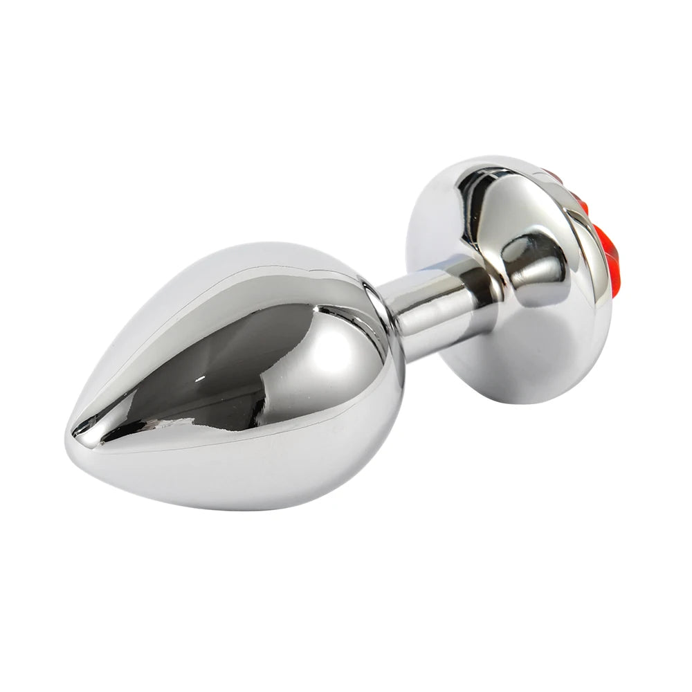 Plug Anal Estimulador con diseños de rosas. acero y silicona