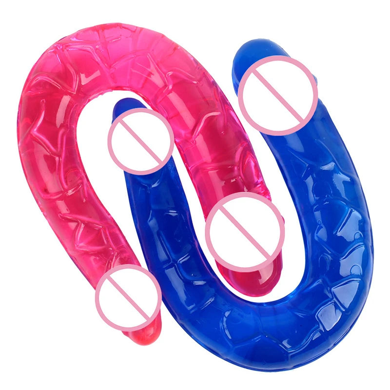 Dildo de silicona suave de doble cabeza