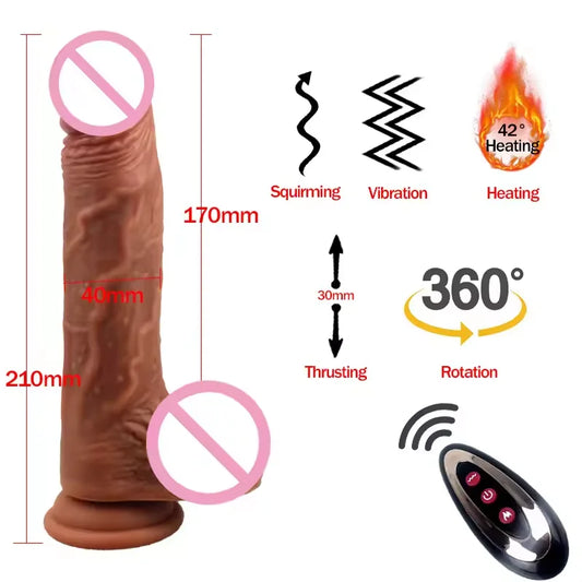 Dildo Realista Vibrador de 7 velocidades Wireless control remoto a prueba de agua