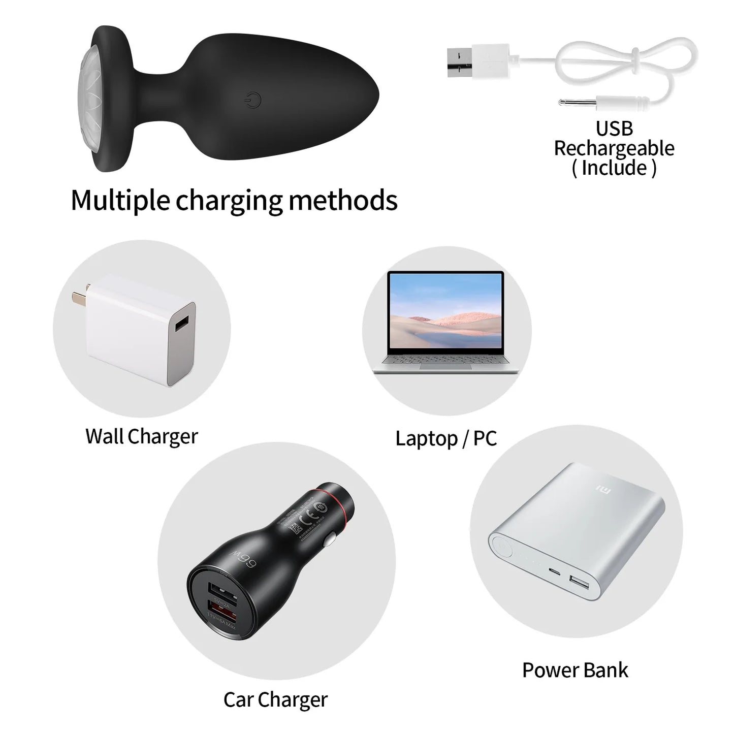 Plug Anal iluminado, brilla en la oscuridad, luz led de Silicona