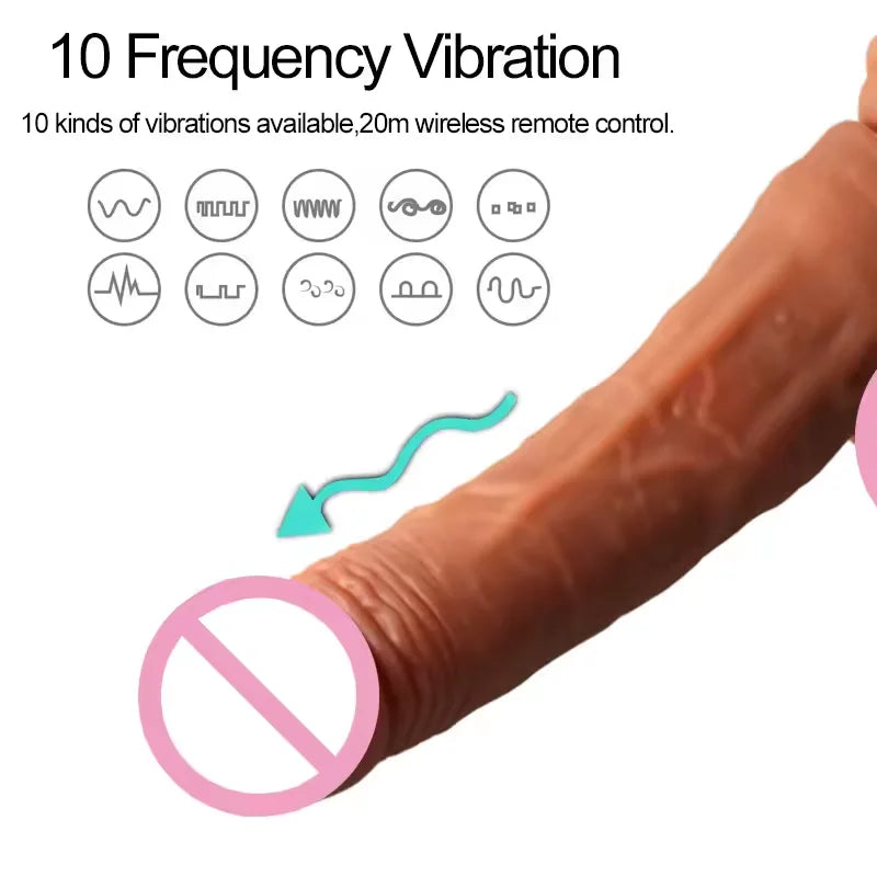Dildo Realista Vibrador de 7 velocidades Wireless control remoto a prueba de agua