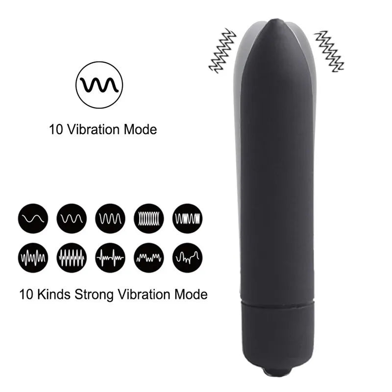 Mini bala vibradora para masturbación femenina a prueba de agua de 10 velocidades