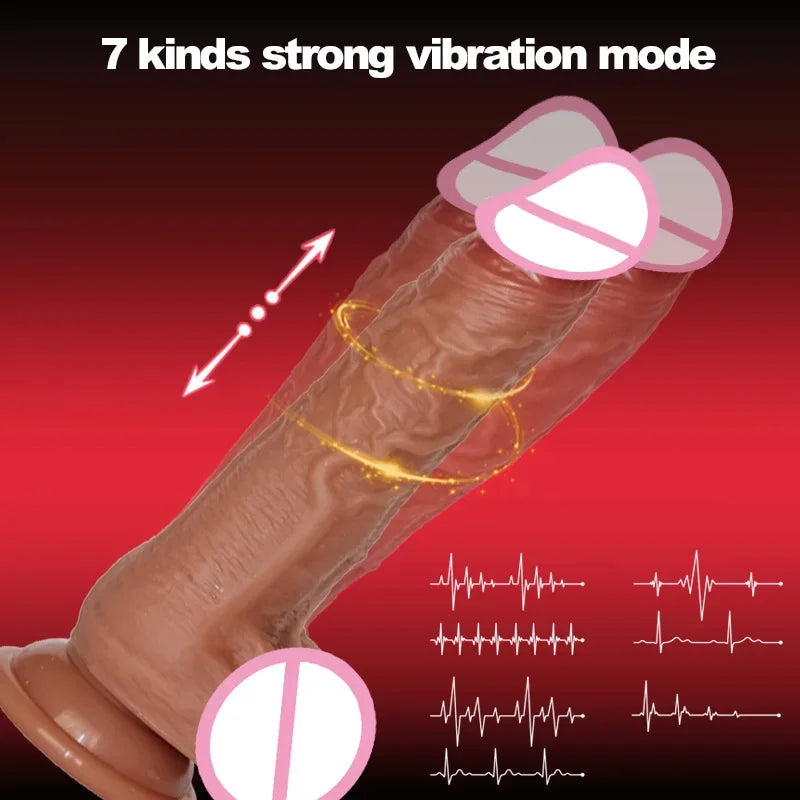 Dildo Telescopico Vibrador Rotador para mujeres