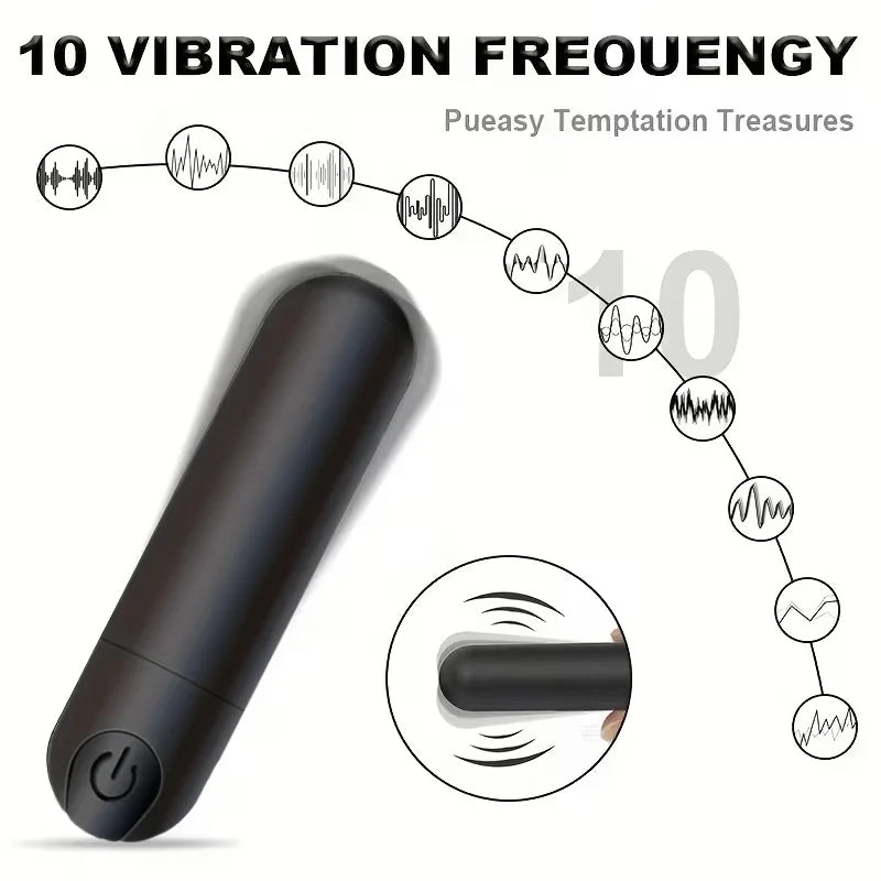 Vibrador recargable con 10 Frecuencias
