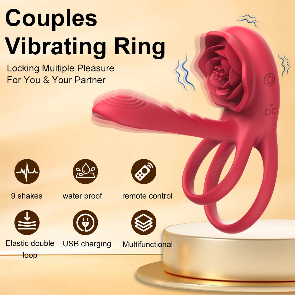 Anillo y pene vibrador para mejorar el placer