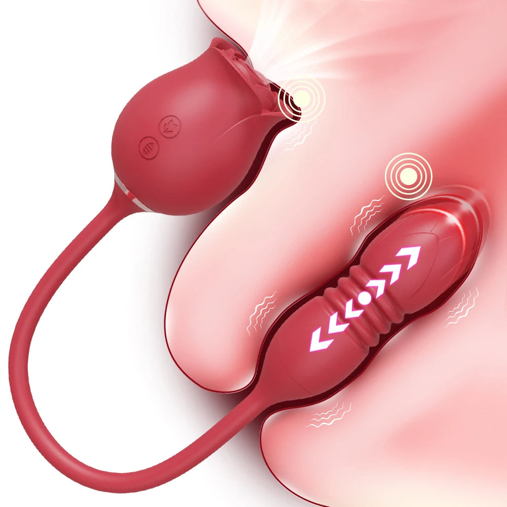 Vibrador telescópico succionador para mujeres