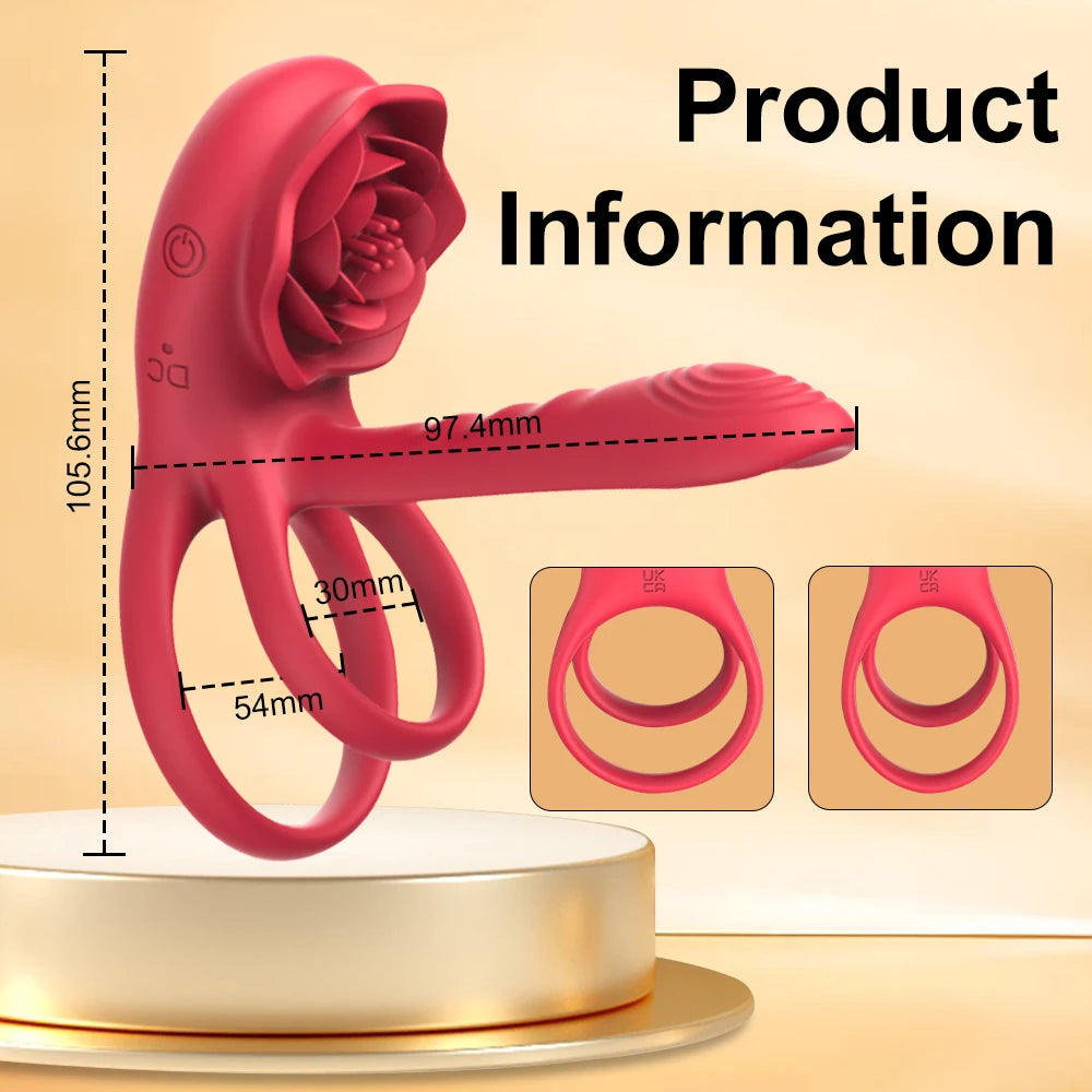 Anillo y pene vibrador para mejorar el placer