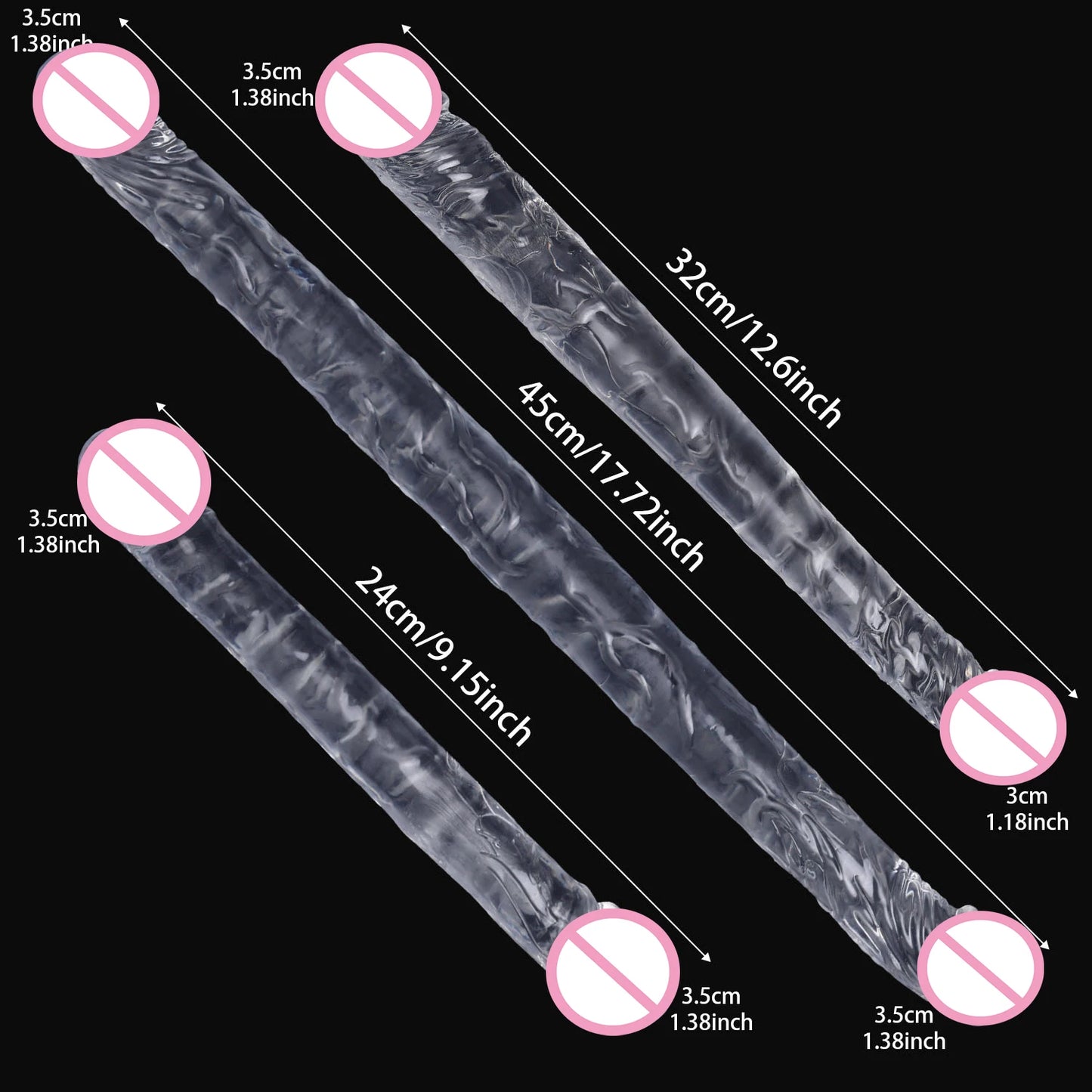 Dildo suave de doble cabeza