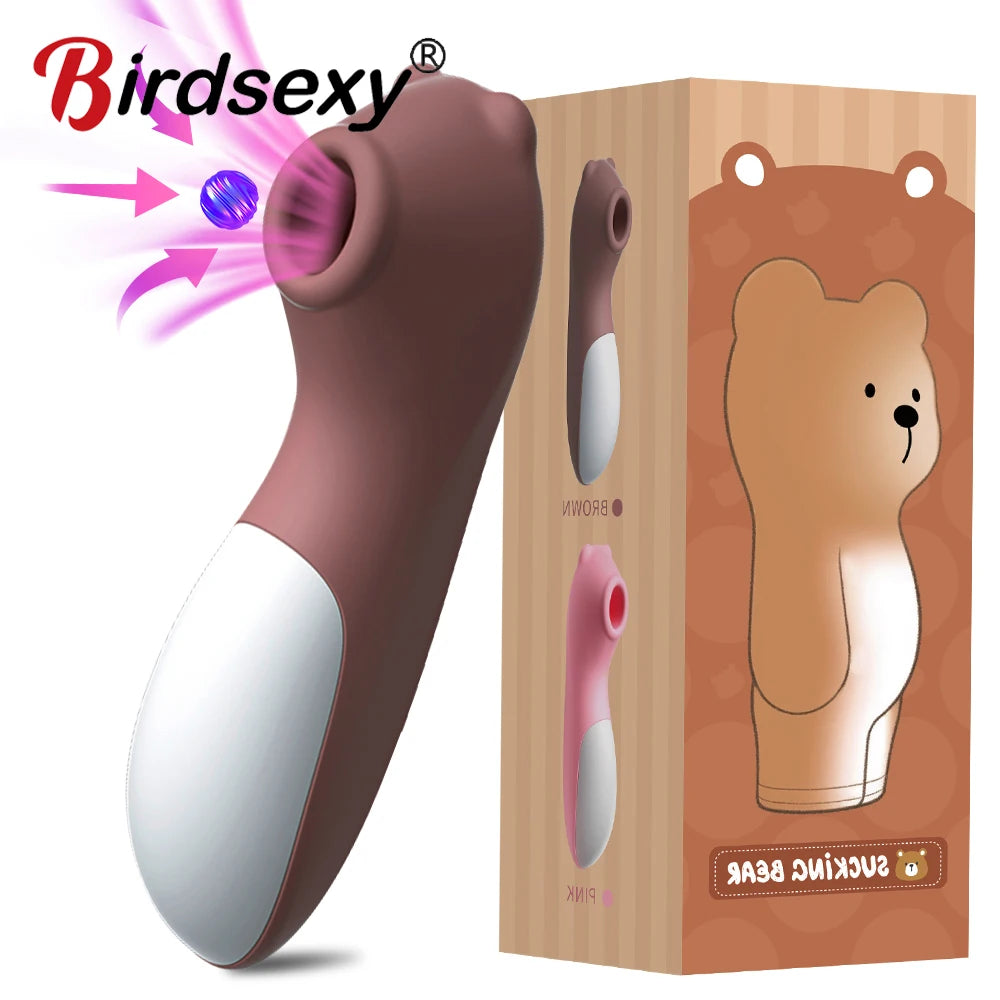 Pontente vibrador succionador al vacío, estimulador y masajeador
