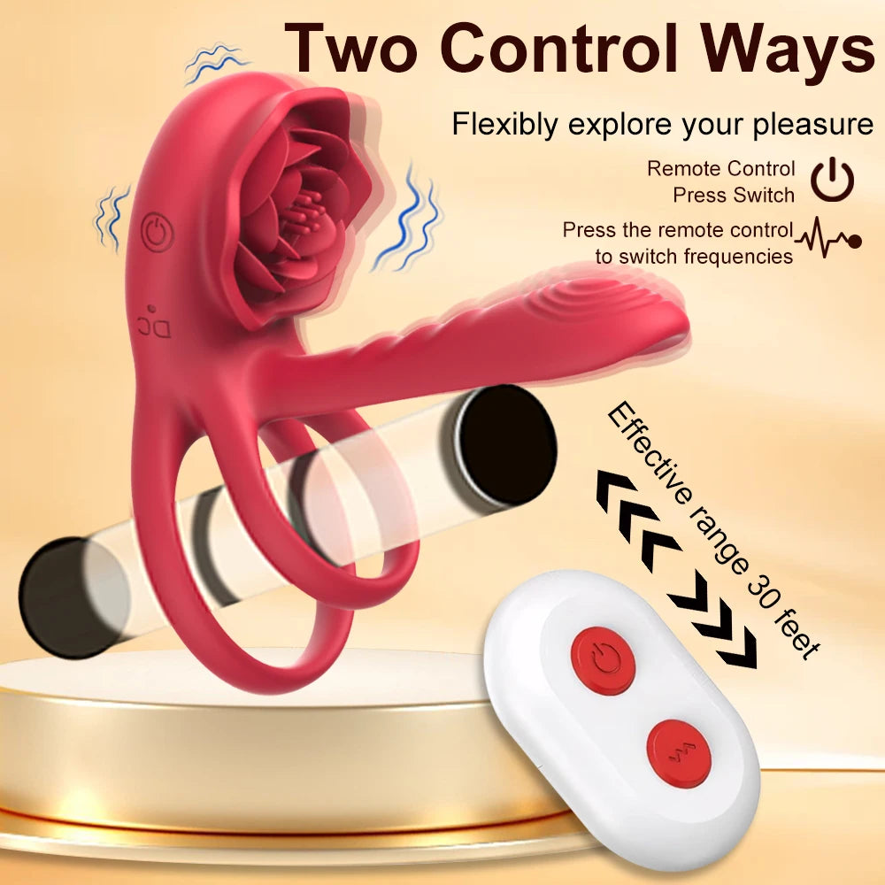 Anillo y pene vibrador para mejorar el placer