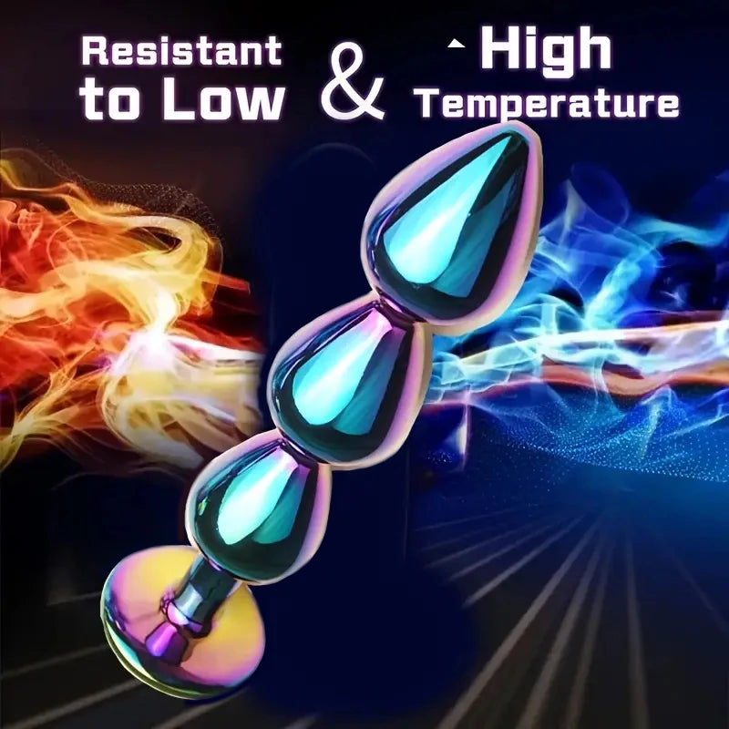 Masajeadores anales metálicos con joyas