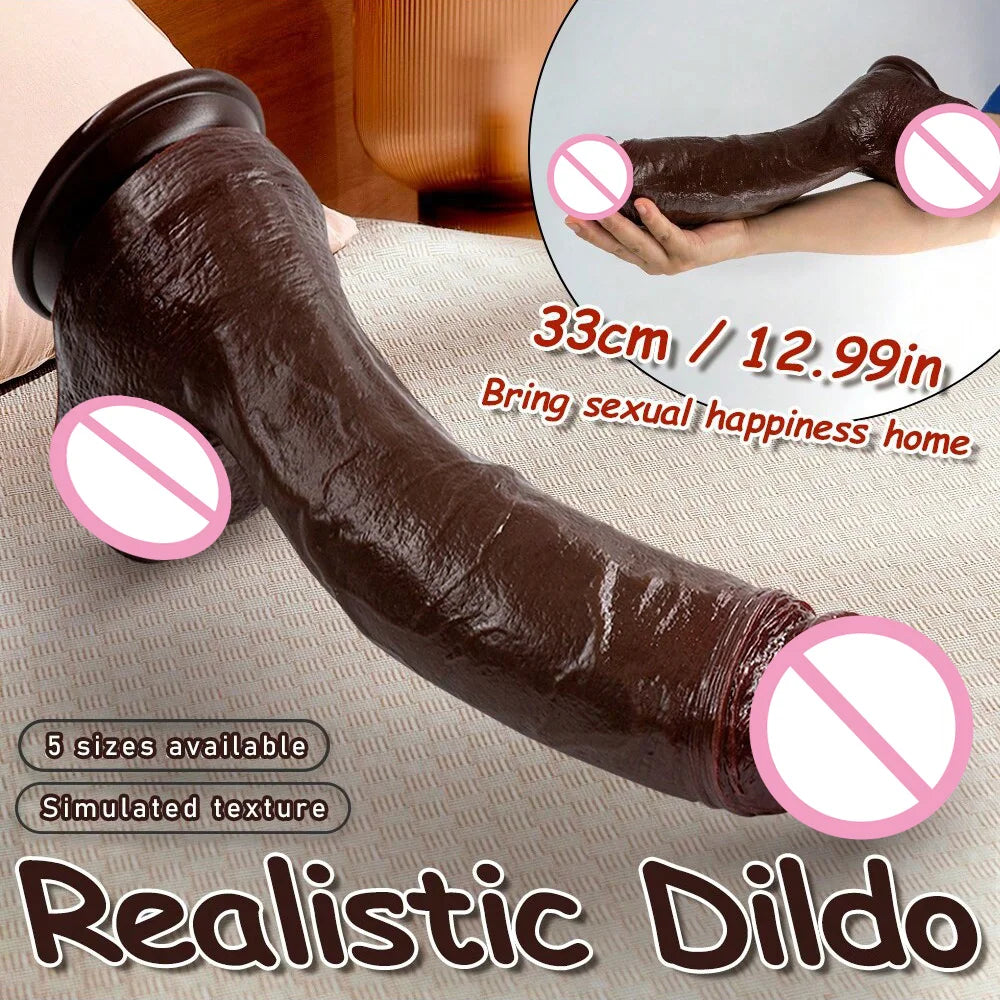DIldo realista super largo de piel para doble penetración