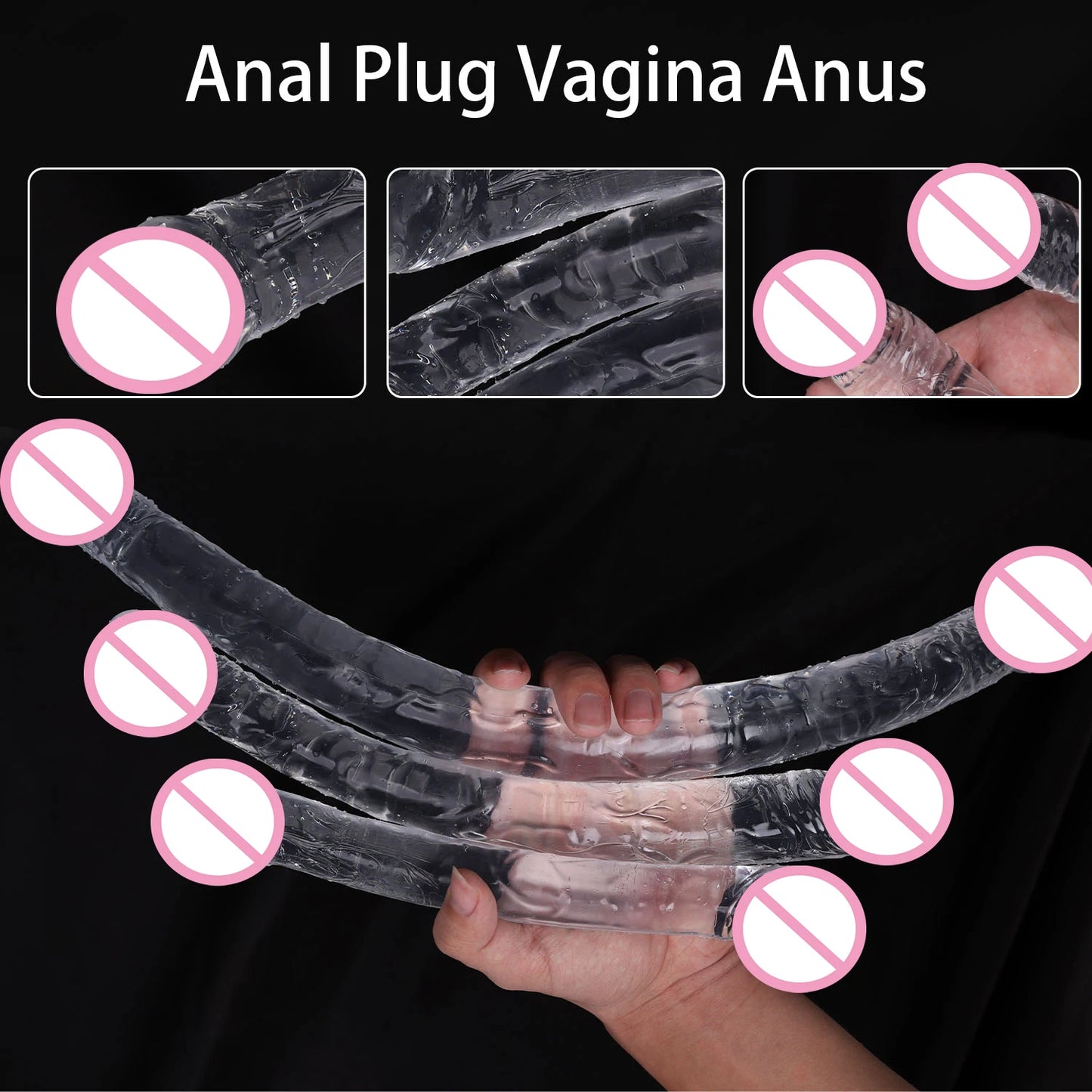 Dildo suave de doble cabeza