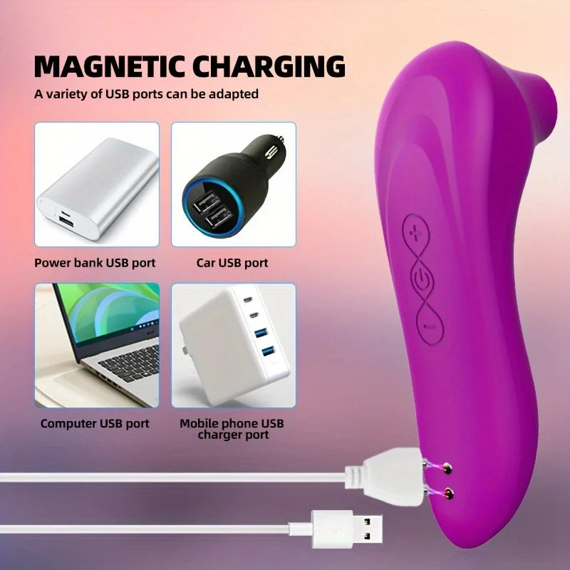 Vibrador succionador en vacío para masajes y estimulación femenina