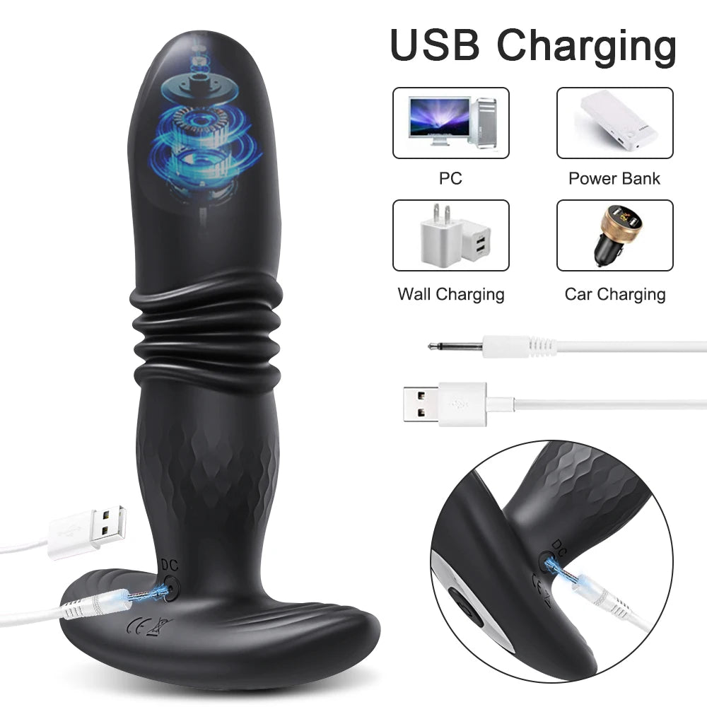 Vibrador Telescópico Anal Masajeador Wireless
