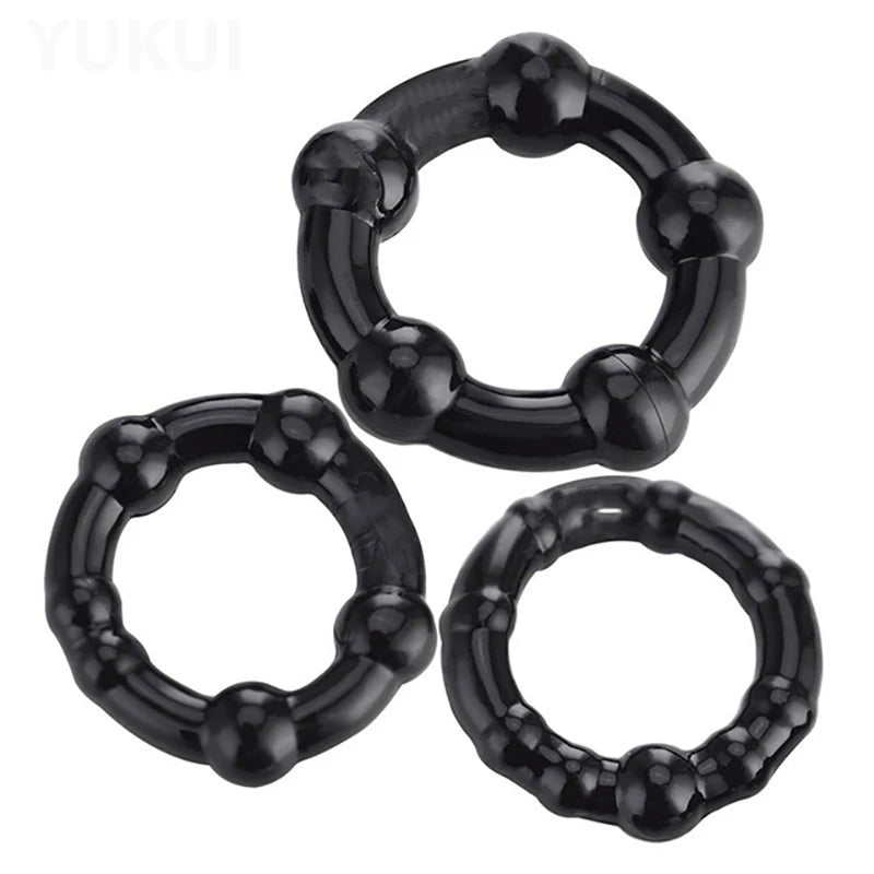 Set de 3 anillos masculinos de silicona para aumentar y retener la erección