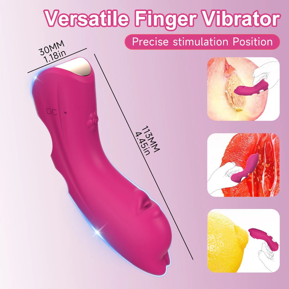 Vibrador de dedo para punto G, Clitoris y Pezones para masajes de estimulación femenino y parejas