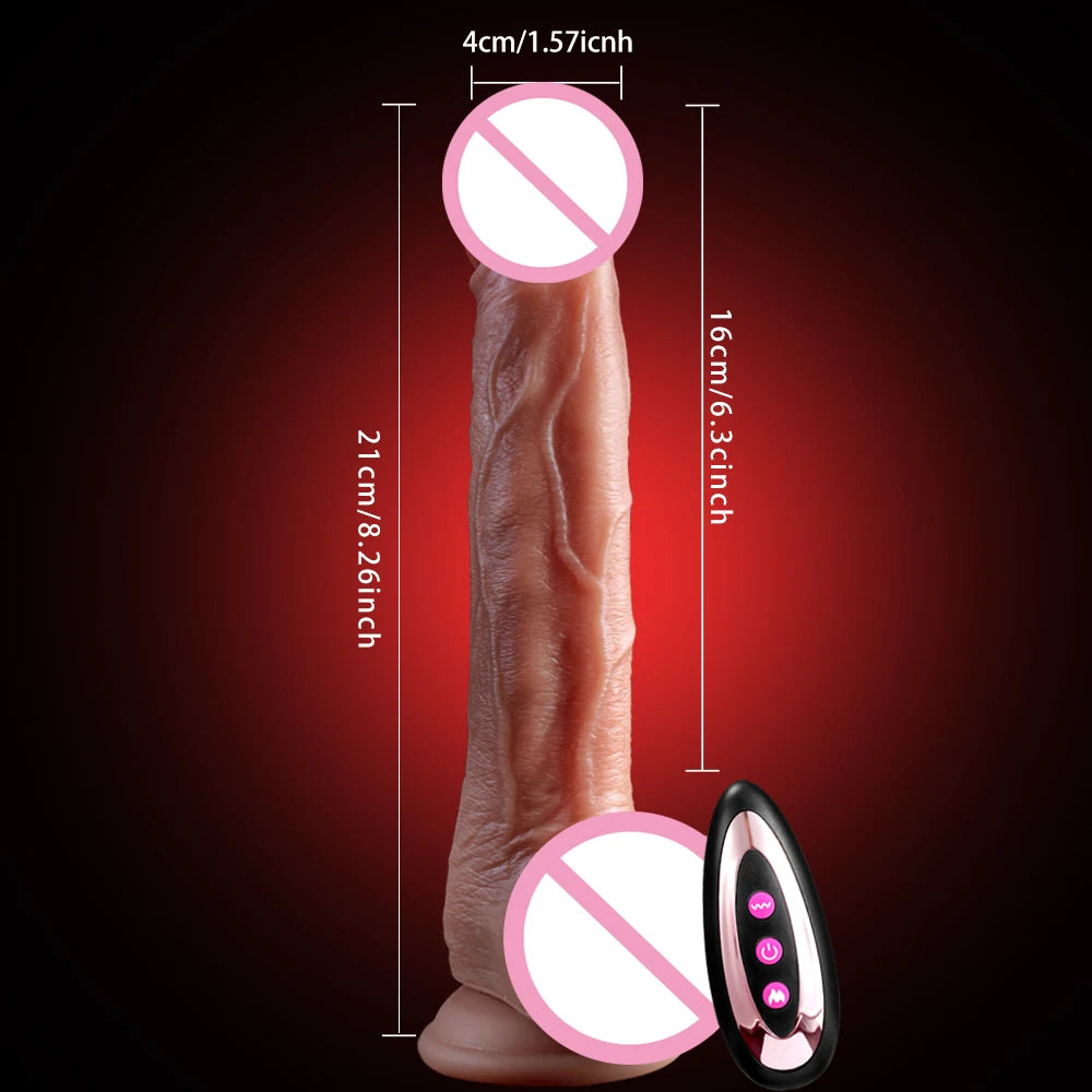 Dildo Telescopico Vibrador Rotador para mujeres