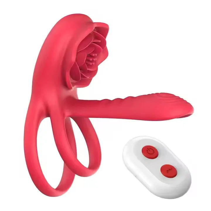 Anillo y pene vibrador para mejorar el placer