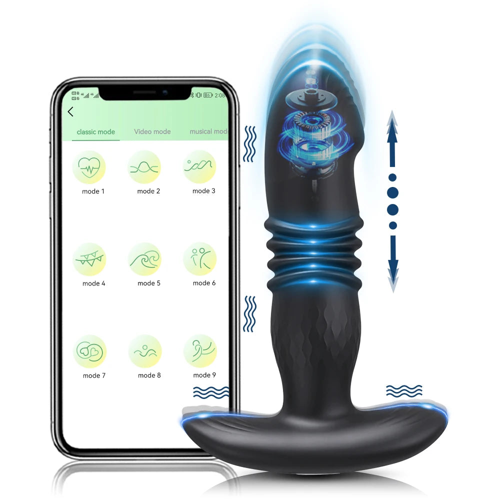 Vibrador Telescópico Anal Masajeador Wireless