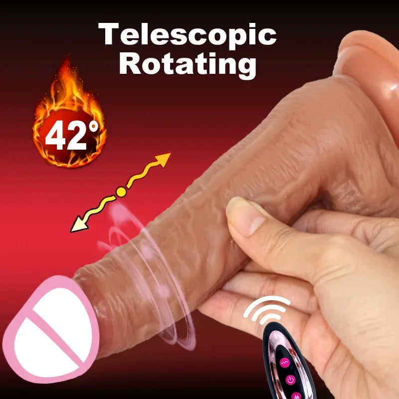 Dildo Telescopico Vibrador Rotador para mujeres