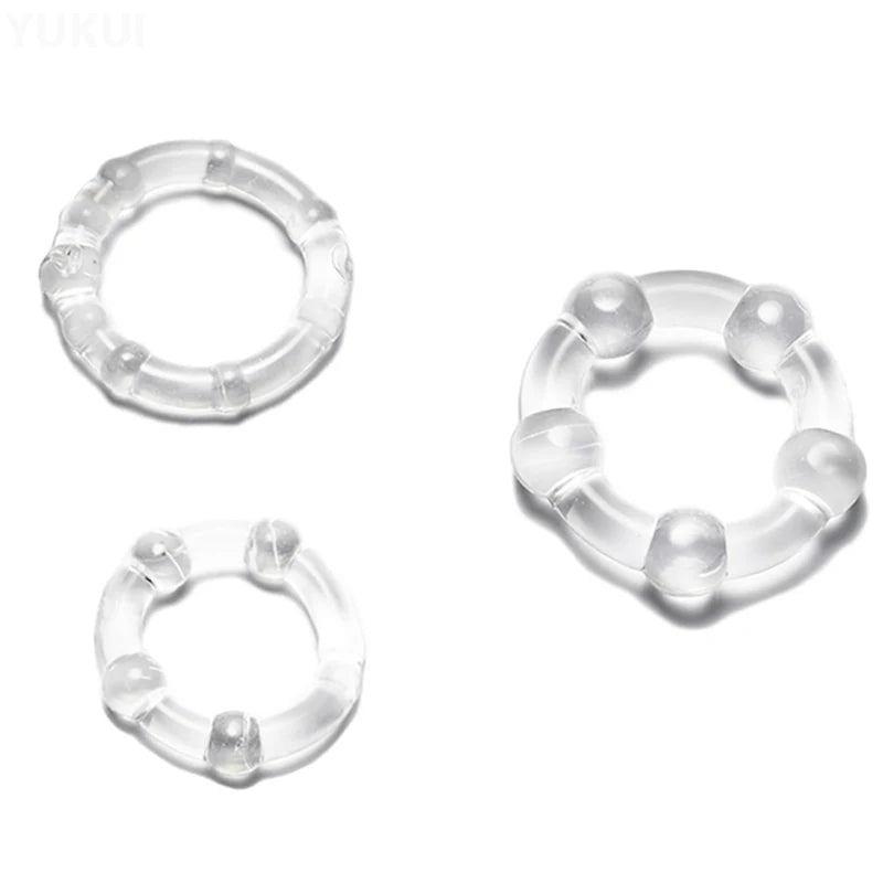 Set de 3 anillos masculinos de silicona para aumentar y retener la erección