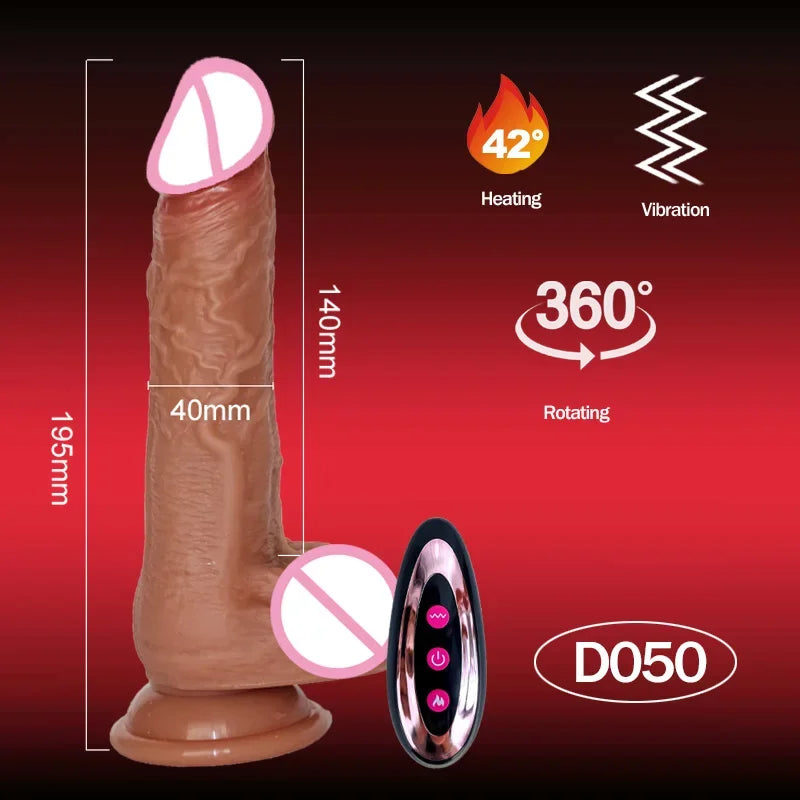 Dildo Telescopico Vibrador Rotador para mujeres