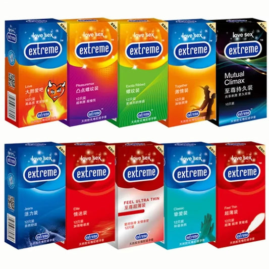 Set de 12 condones de latex lubricados